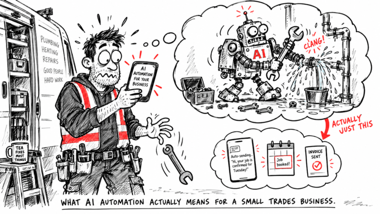 What “AI automation” actually means for a small trades business