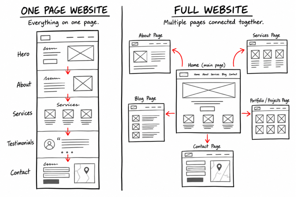 One-Page Website vs Full Website: Which Do I Need?