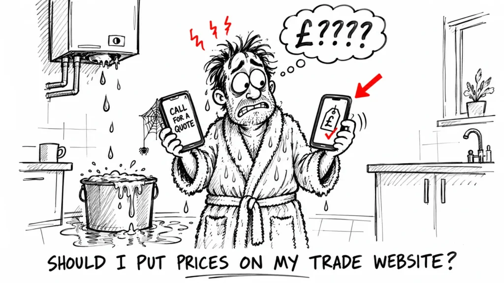 Should I put prices on my trade website?